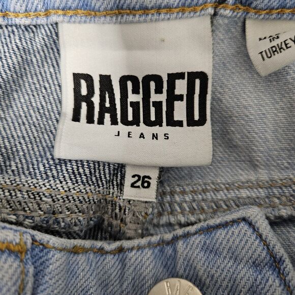 The Ragged Priest Quarter Panel Patchwork Ankle Mom Jeans Women’s 26 Raw Hem - Picture 4 of 11